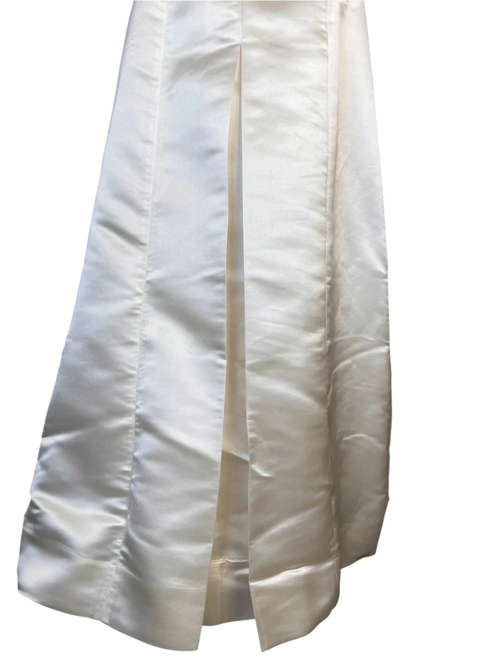 J.CREW Vivian Strapless Ivory 100% Silk Satin Wedding Bridal Gown Size 10